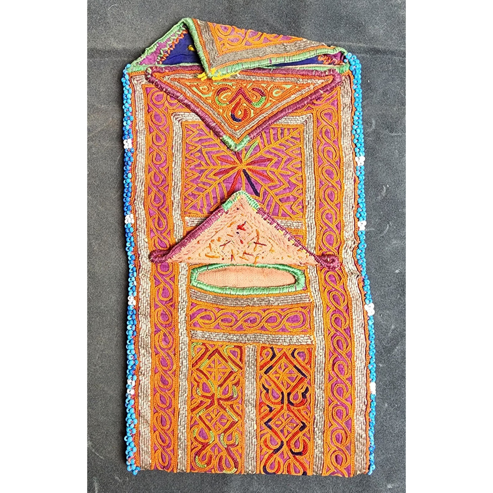 Kuchi Embroidered Pouch Wallet Afghan Handmade Beaded Eyelet Pockets